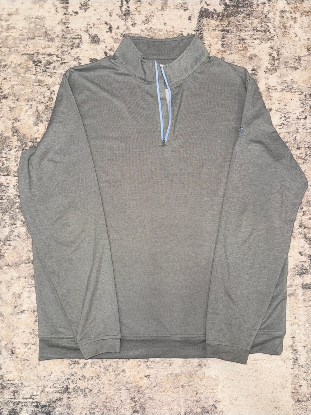 Peter Millar Gray Quarter-Zip Mock Neck Pullover